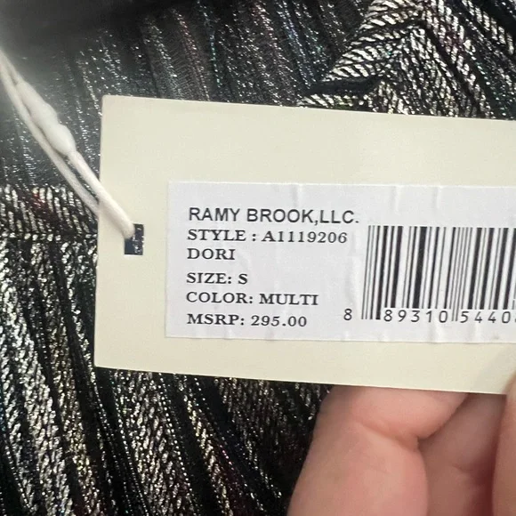 Ramy Brook Shimmering Silver Blouse - Picture 9 of 12